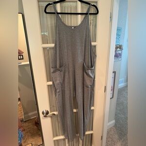 Gray Women’s Jumpsuit with Pockets